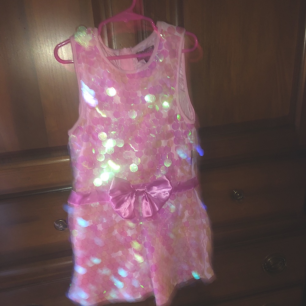 Girls Jojo Siwa Jojo's Closet Pink Sequin Romper Medium 7/8 Dance Halloween